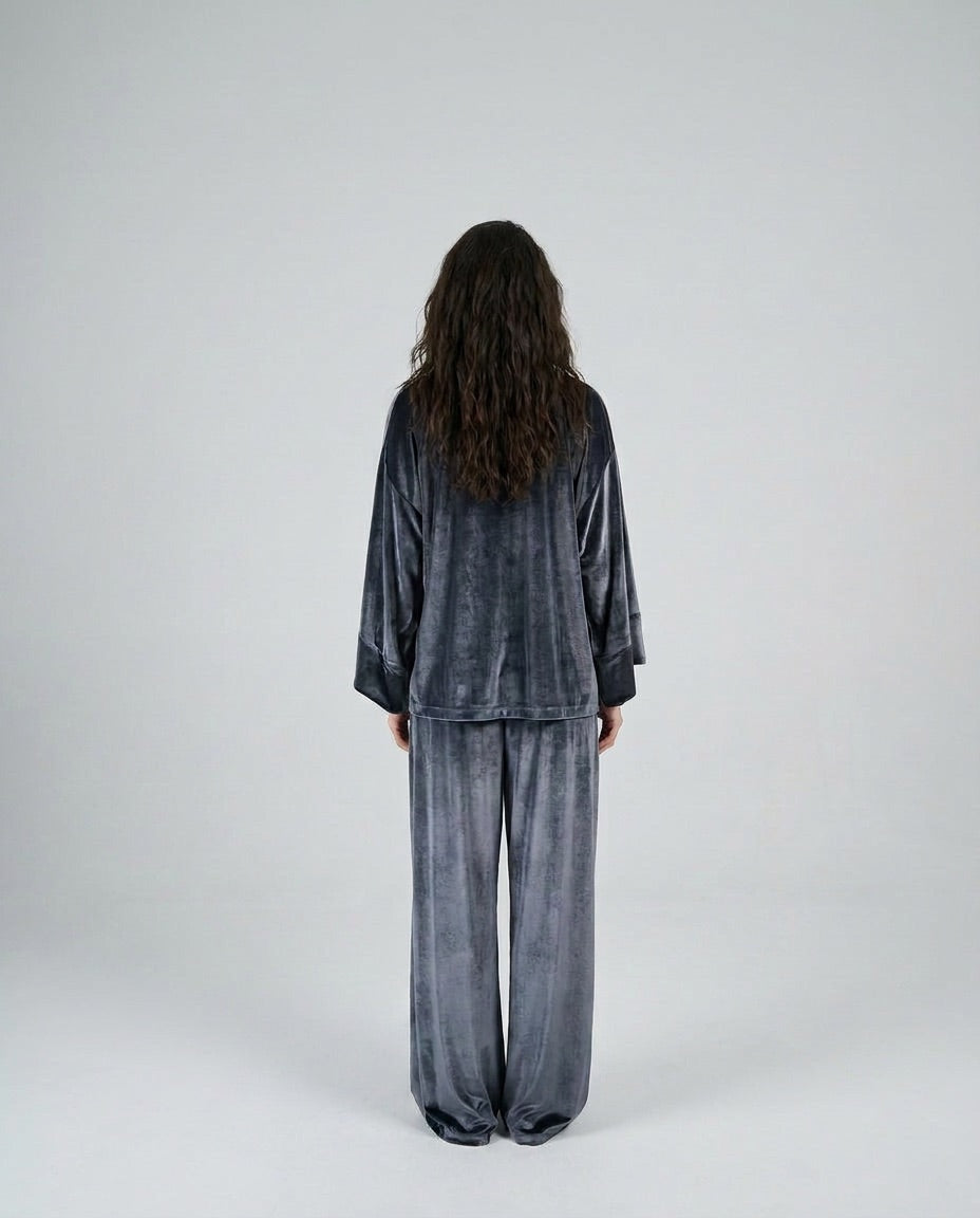 Smoken Ash | Gray Velvet Set