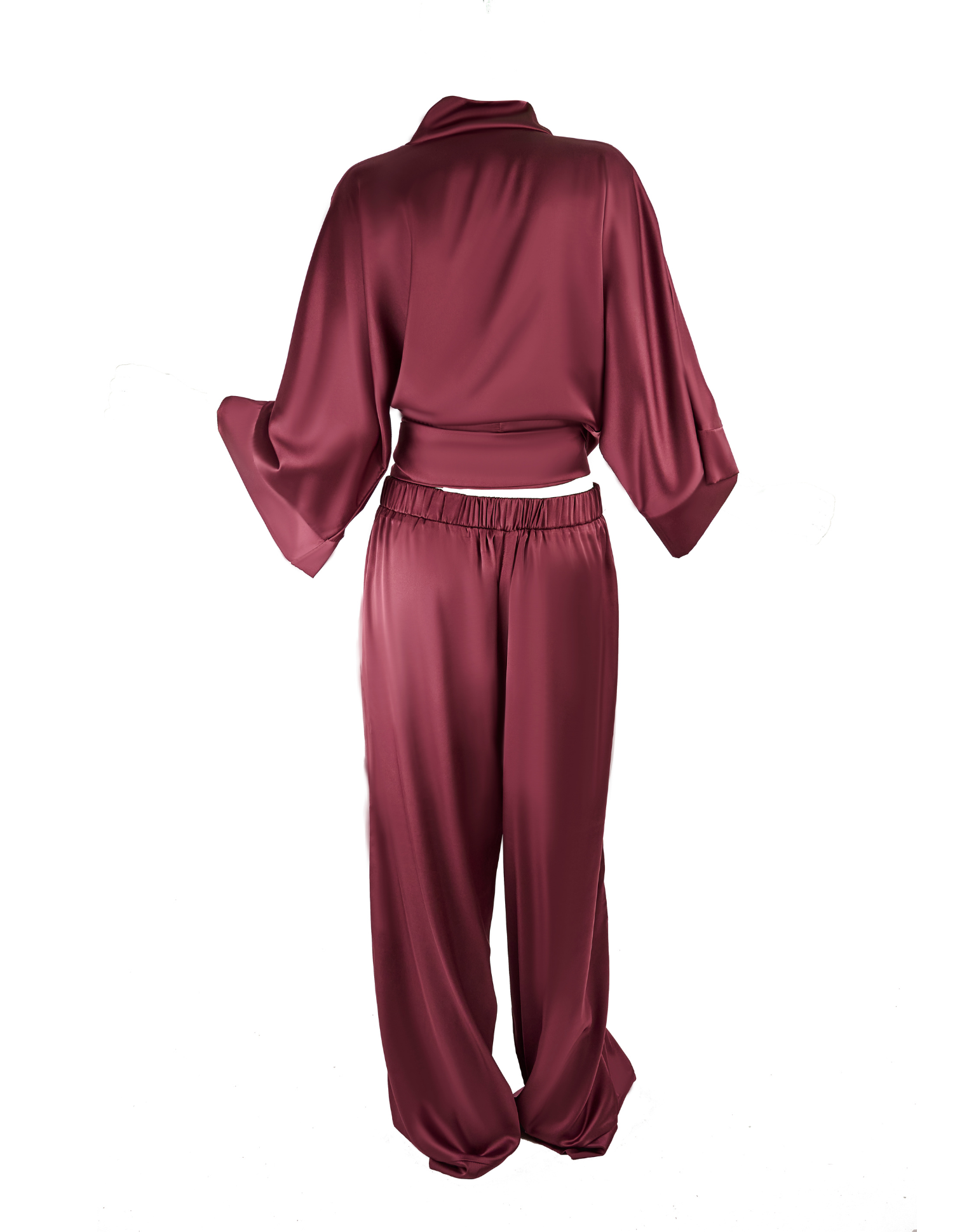 Blushed Kiss | Muted Burgundy Satin Set