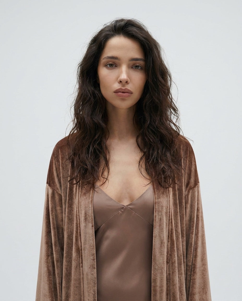 Drunk Champagne | Beige Velvet Set