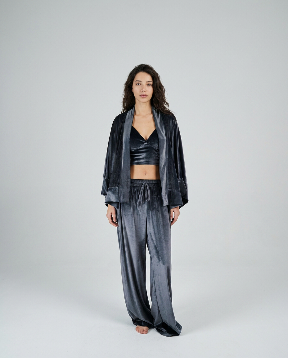Smoken Ash | Gray Velvet Set