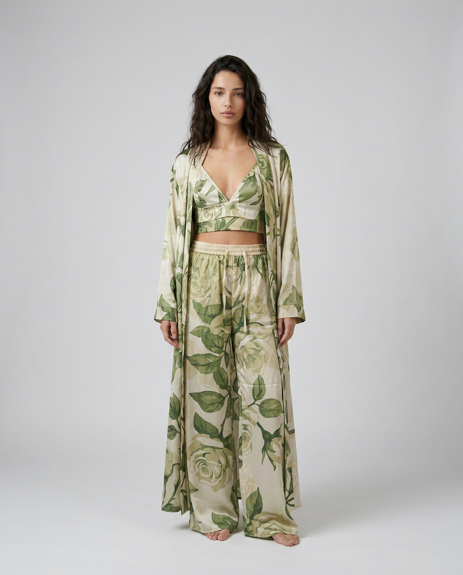 Gardened Eden | Floral Satin Set