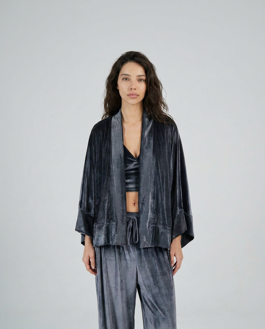 Smoken Ash | Gray Velvet Set