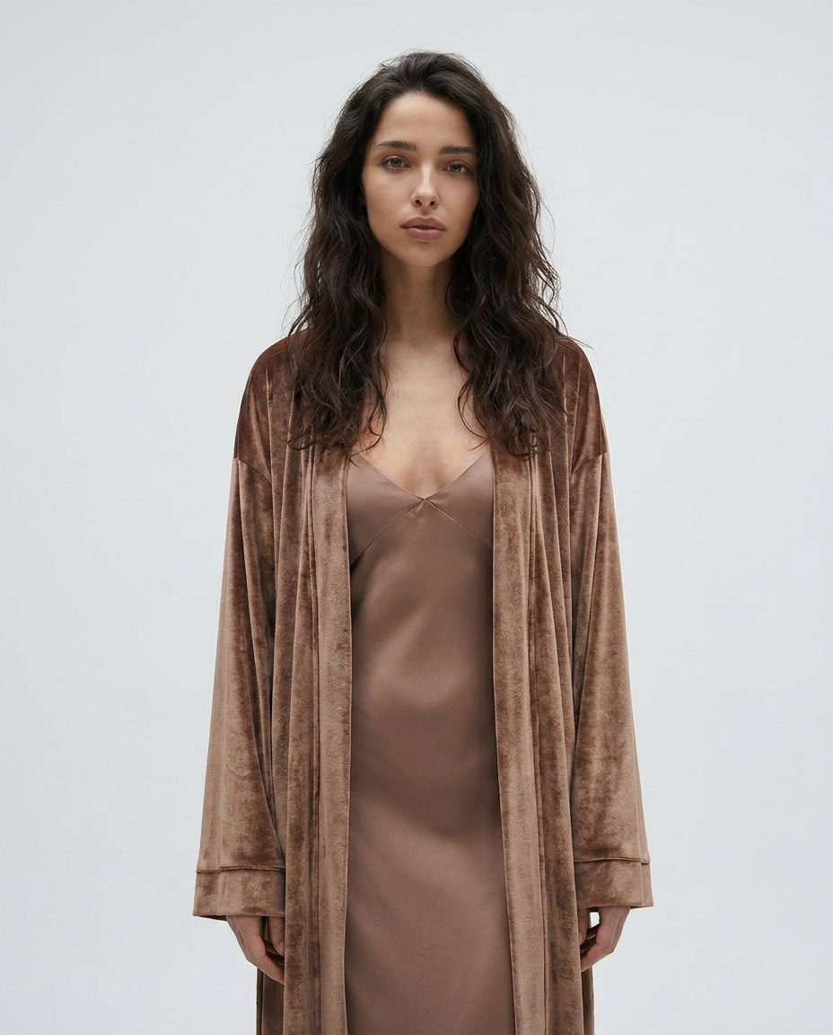 Drunk Champagne | Beige Velvet Set