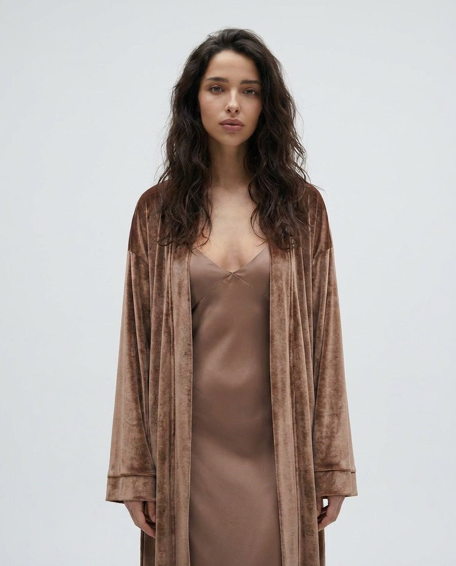Drunk Champagne | Beige Velvet Set