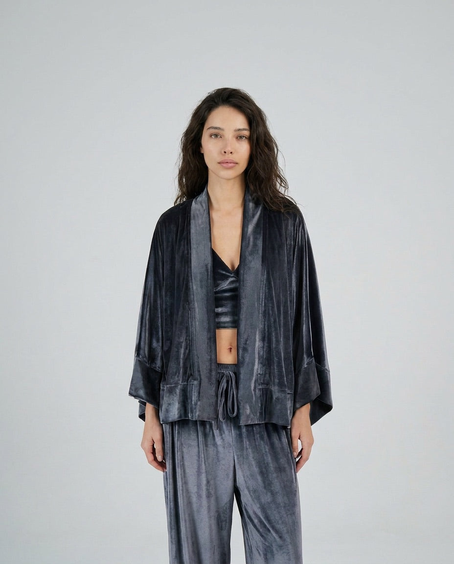 Smoken Ash | Gray Velvet Set