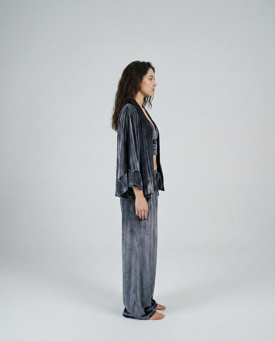 Smoken Ash | Gray Velvet Set