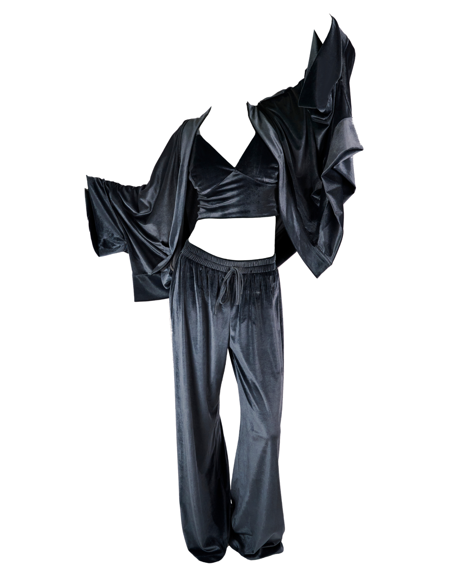 Smoken Ash | Gray Velvet Set